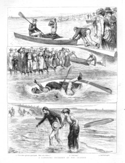 ''A Canoeing Incident at the Seaside', 1891. Creator: G Durand.