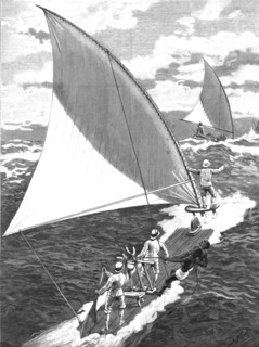 ''A Jangada Race on the Coast of Northern Brazil', 1891. Creator: Joseph Nash.