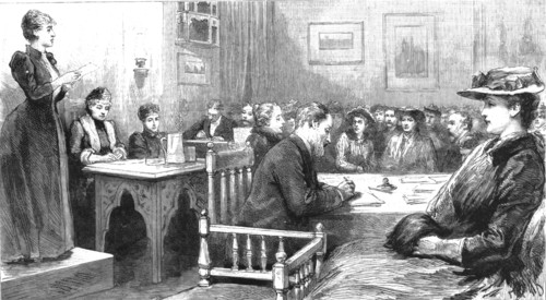 ''Conference of the Women's Franchise League in Russell Square', 1891. Creator: Unknown.