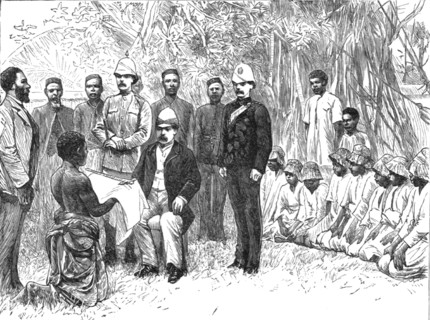 ''The Governor of Lagos, and the Envoys of the King of Dahomey', 1891. Creator: Unknown.