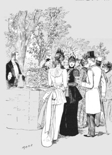 ''The Paris Season - drawn by Mars; A Garden Party - A Busy Corner', 1891. Creator: Mars.