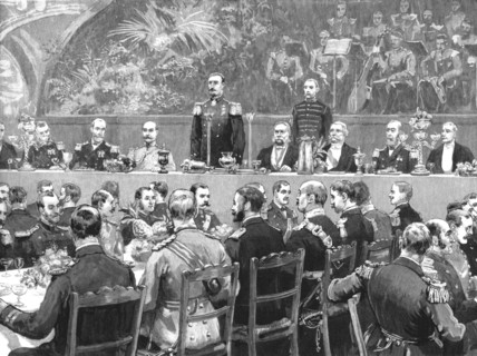 ''The Visit of the French Fleet: The Banquet at the Town Hall', 1891. Creator: Frank Dadd.