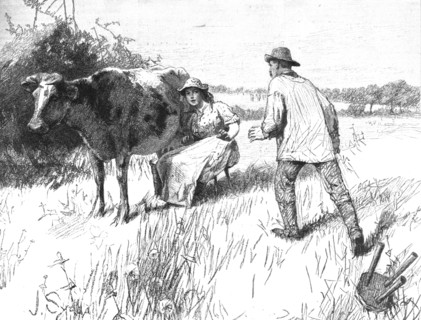 Scene from "Tess of the D'Urbervilles", by Thomas Hardy, 1891. Creator: Hubert von Herkomer.
