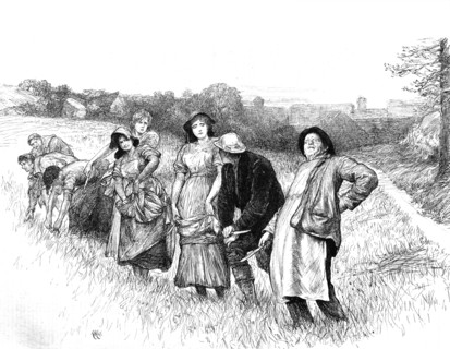 Scene from "Tess of the D'Urbervilles", by Thomas Hardy, 1891. Creator: Hubert von Herkomer.