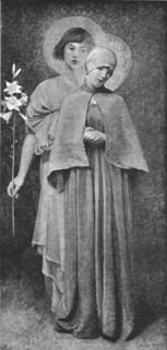 ''Pictures of the Year - V. "Hail, Mary !" after Mrs Marianne Stokes', 1891. Creator: Unknown.