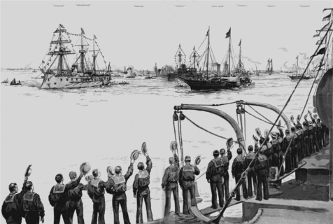 'The Visit of the French Fleet: The Review at Spithead by HM The Queen', 1891 Creator: Unknown.