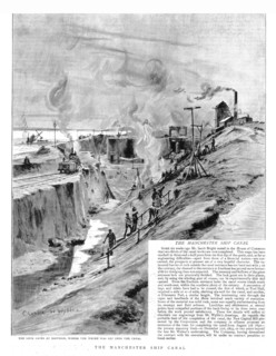 ''The Manchester Ship Canal, lock gates at Eastham, 1891', 1891. Creator: Charles William Wyllie.