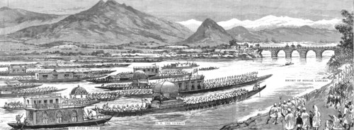 'The Viceroy's Tour in Kashmir - The Procession of Boats with His Excellency', 1891. Creator: Unknown.