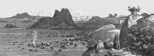 ''Lord Randolph Churchill in South Africa; A Sketch of the Country from Matipi's Kraal', 1891. Creator: Unknown.