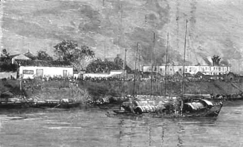 'The Chinese Outrages - The Riots in the Foreign Concessions at Ichang on the Upper Yangtze, 1891 Creator: Unknown.