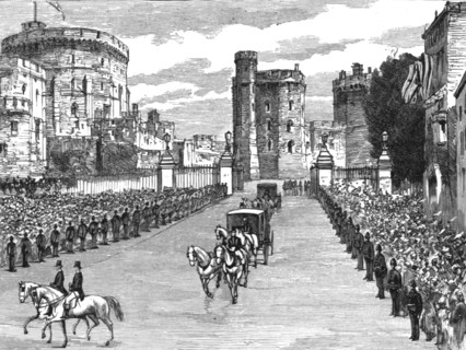 'The Marriage of HRH Princess Louise of Schleswig-Holstein and HH Prince Aribert of Anhalt, 1891. Creator: Unknown.