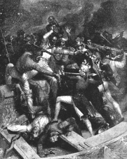 'Nelson's Conflict with a Spanish Launch, July 3, 1797 at the Blockade of Cadiz...', 1891. Creator: Richard Westall.