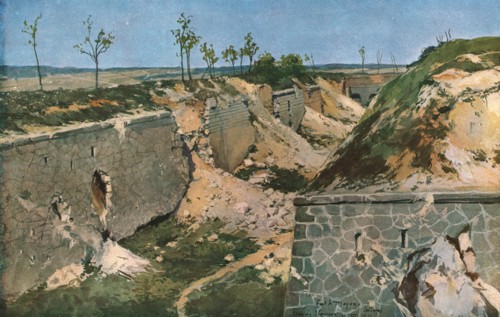 'Les fosses du Fort de Troyon', 1915. Creator: Francois Flameng.
