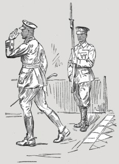 'L'Armee Britannique dans le Nord de la France; Sentinelle saluant un major', 1916. Creator: Unknown.