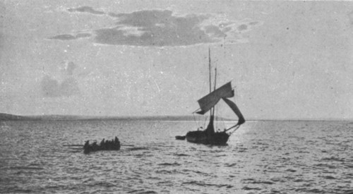 'La chasse aux voiliers Turcs dans la mer Noire; Voilier turc abandonne par son equipage', c1915. Creator: Unknown.