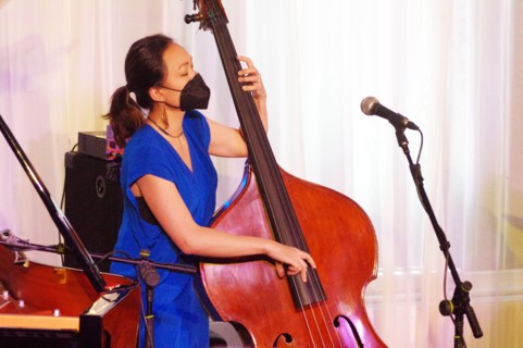 Linda May Han Oh, Linda May Han Oh Quartet, Watermill Jazz Club, Dorking, Surrey, 26 Oct 2021. Creator: Brian O'Connor.