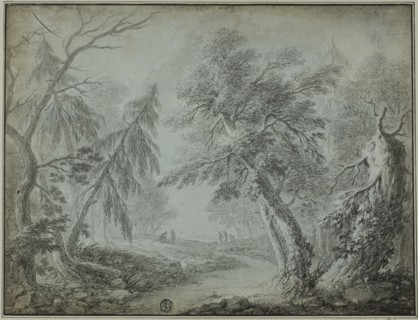 Forest with Stream and Figures, n.d.