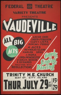 Vaudeville, [193-]. Creator: Unknown.
