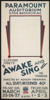 Awake and Sing, [193-]. Creator: Unknown.