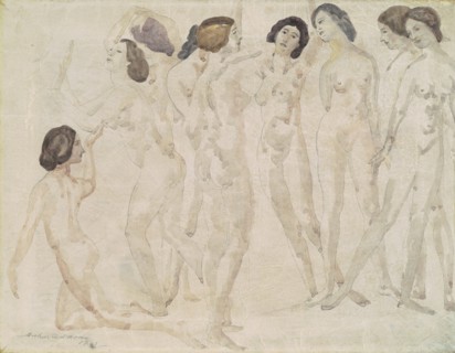Nine Figures, 1921. Creator: Arthur Davies.
