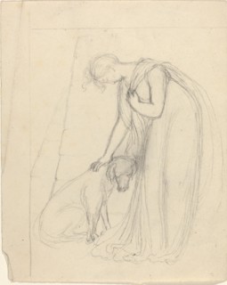 Woman Patting a Dog. Creator: John Flaxman.