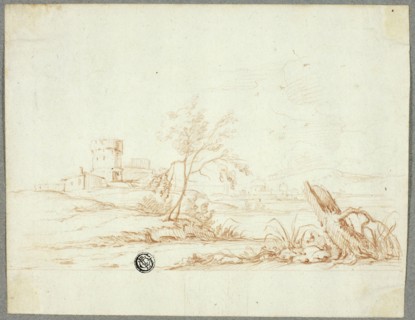 Tower and other Buildings in Landscape, n.d.