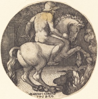 Marcus Curtius, 1529. Creator: Master I. B..