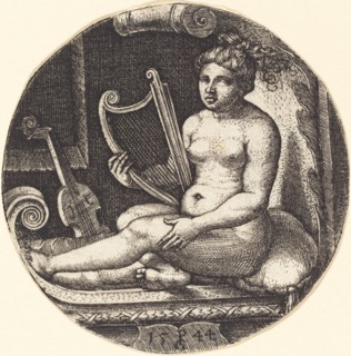 Woman with a Harp, 1544. Creator: Georg Pencz.