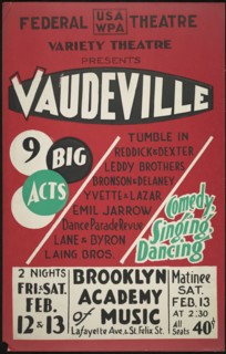 Vaudeville, New York, [1930s]. Creator: Unknown.