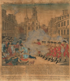 The Boston Massacre, 1770. Creator: Paul Revere.