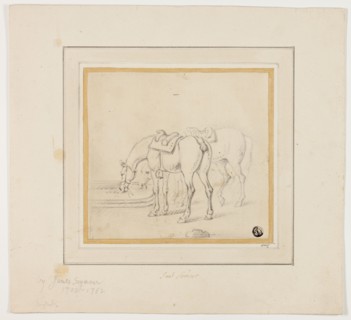 Two Horses Drinking, n.d. Creator: James Seymour.