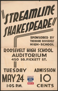 Streamline Shakespeare, [193-]. Creator: Unknown.