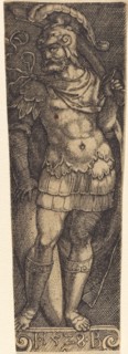 Sheath with Warrior, 1528. Creator: Master I. B..