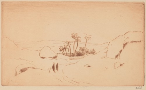 Oasis in the Desert, c.1913. Creator: Emil Orlik.