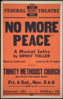 No More Peace, New York, [1937]. Creator: Unknown.