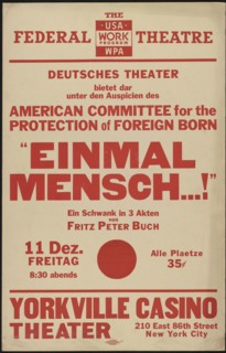 Einmal Mensch…!, New York, 1936. Creator: Unknown.