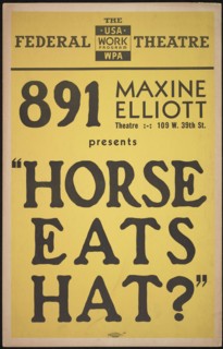 Horse Eats Hat?, New York, 1936. Creator: Unknown.