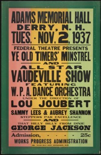 Vaudeville Show, Derry, NH, 1937. Creator: Unknown.