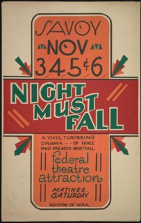 Night Must Fall, San Diego, 1938. Creator: Unknown.