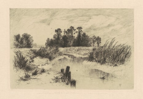 In the Newark Meadows, 1879. Creator: Thomas Moran.
