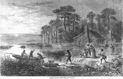 Negroes leaving their home, 1864. Creator: Unknown.