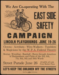 East Side Safety Campaign, [193-]. Creator: Unknown.