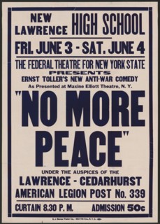 No More Peace, Lawrence, NY, 1938. Creator: Unknown.