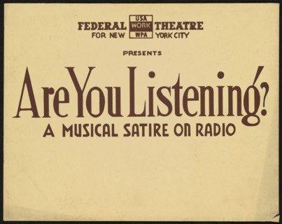 Are You Listening, New York, 1938. Creator: Unknown.