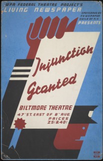 Injunction Granted, New York, 1936. Creator: Unknown.