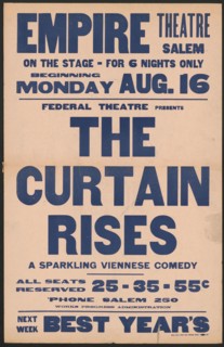 The Curtain Rises, Salem, MA, 1937. Creator: Unknown.