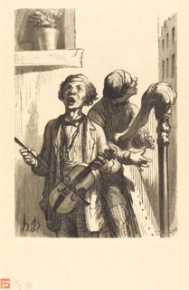 Les Chanteurs de rue, 1862. Creator: Charles Maurand.