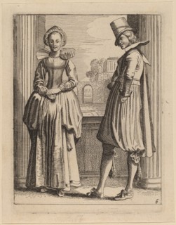 Two Figures in Costume. Creator: Jan van de Velde II.