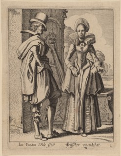 Two Figures in Costume. Creator: Jan van de Velde II.
