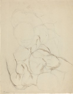 Two Male Nudes seen from Above. Creator: John Flaxman.